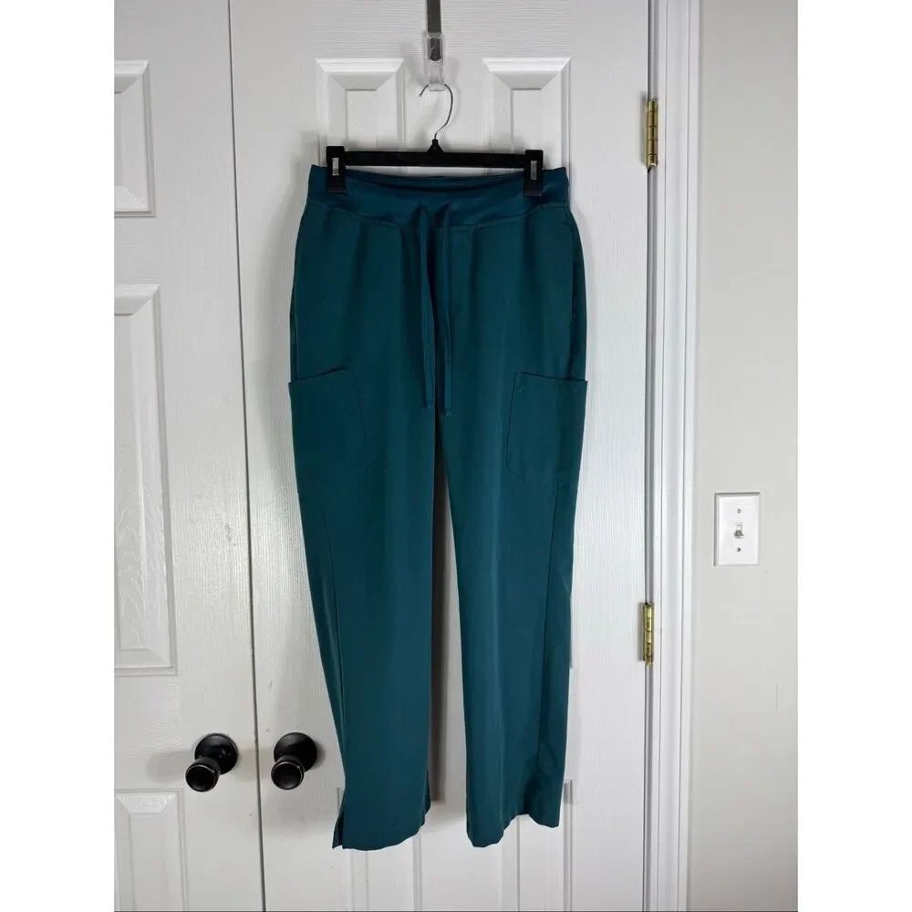Mandala Green Womens Jogger Scrub Bottoms Size P-S